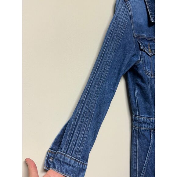 FRAME DENIM Trucker Style Denim Shirt Dress, Sz S - Picture 6 of 12